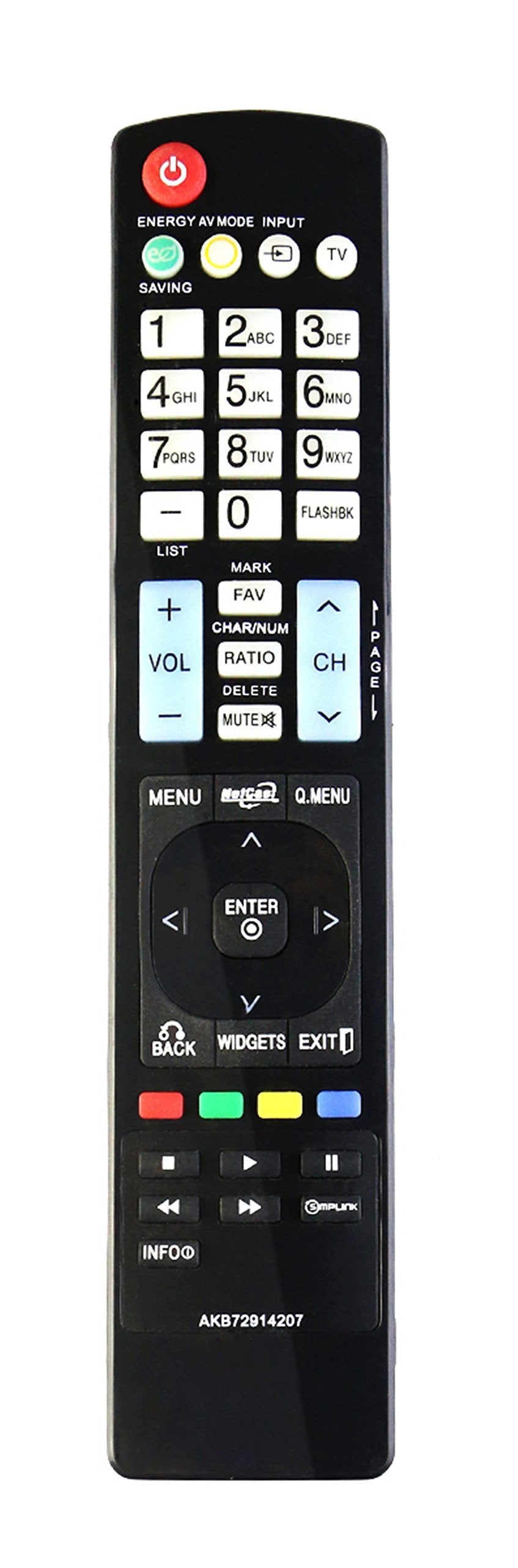 Vinabty New AKB72914207 Replaced Remote Fit for LG AKB72914003 AKB72914240 AKB72915206 TV 32LD550UB 32LD550 32LD550 32LD550 42LD550 42LD550 46LD550 47LD650 42LD550UB