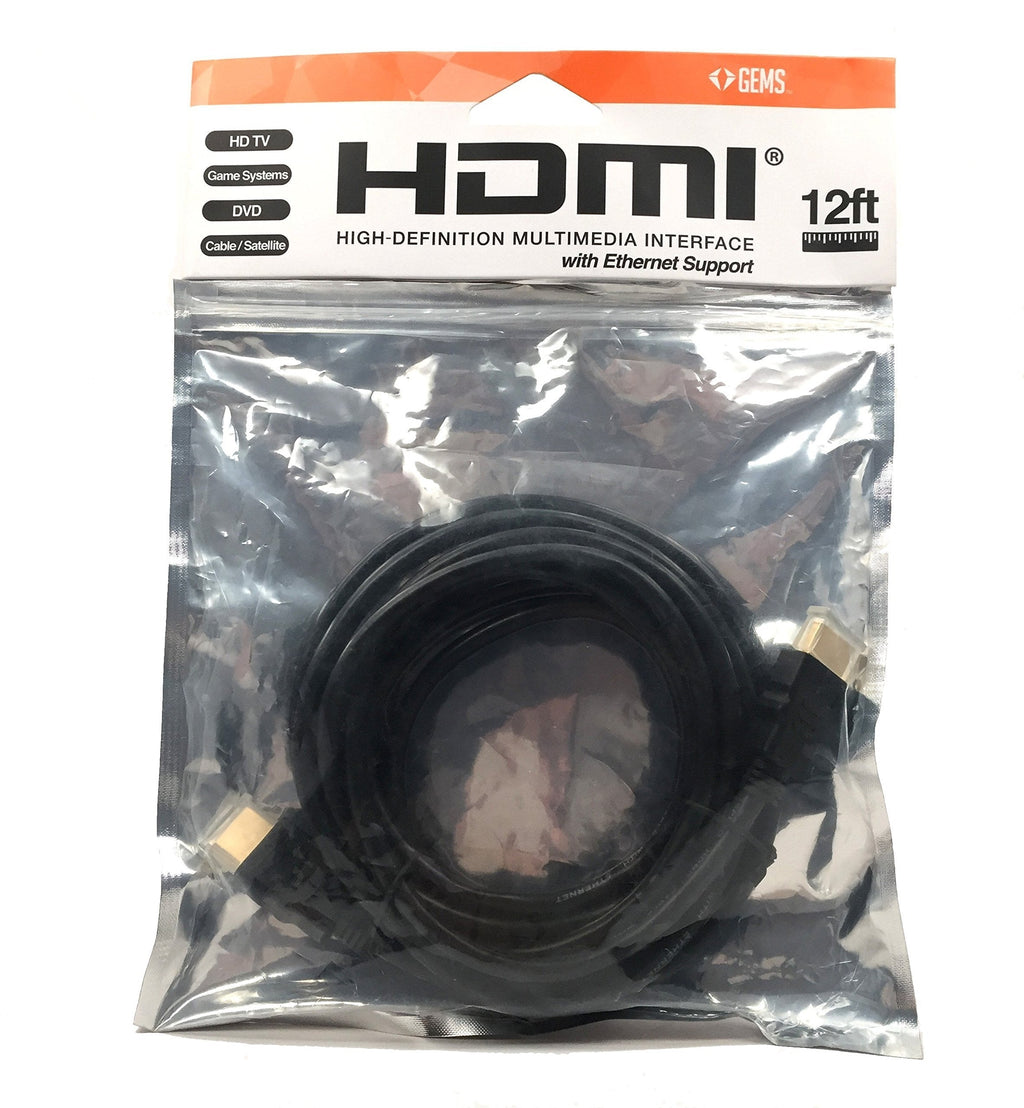 Gems 12ft HDMI Cable High-Speed Supports 4K, Ethernet, 3D and Audio Return