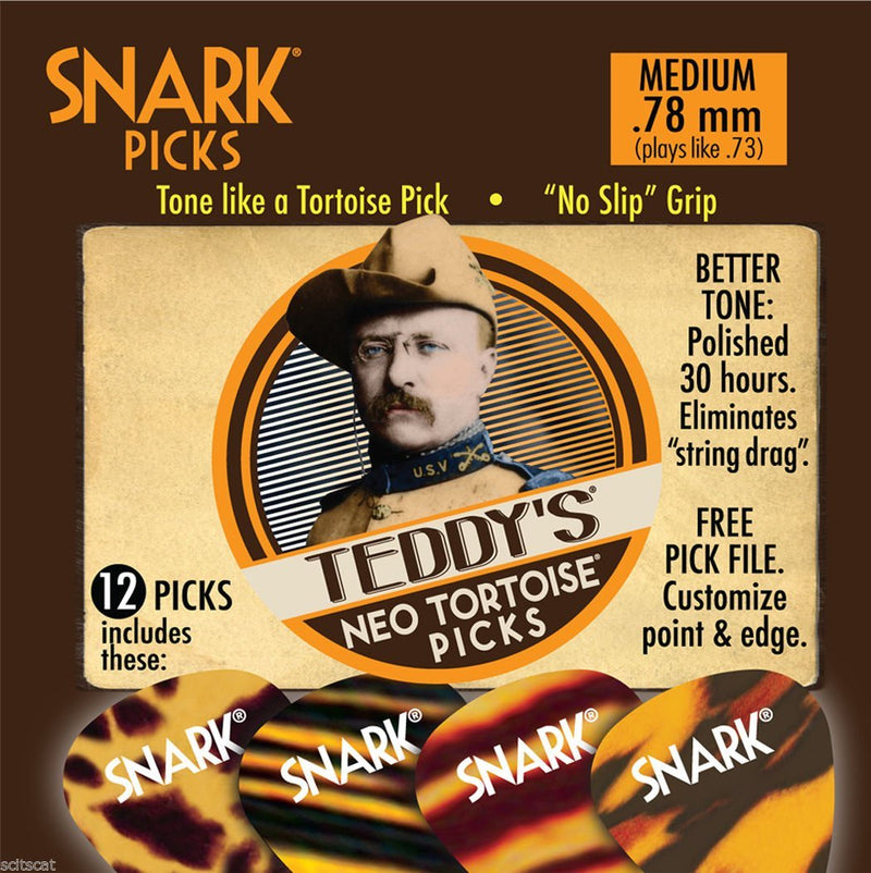 Snark Teddy 's Neo Tortoise Guitar Picks .78 mm 12 Pack, MultiColored 1-Pack