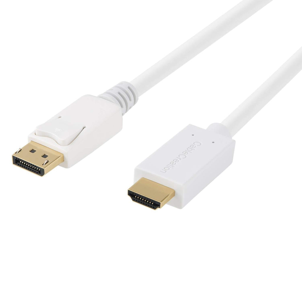 CableCreation Active DP to HDMI Cable(DP1.2), 6ft DisplayPort to HDMI,4K x 2K & 3D Audio/Video, Eyefinity Multi-Screen Support,1.8M / White