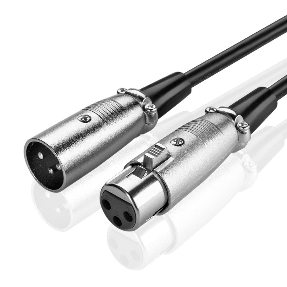 [AUSTRALIA] - TNP Premium XLR 3 Pin Microphone Cable (15 Feet) - Male to Female XLR3F to XLR3M Connector Adapter Converter Professional Balanced Interconnect XLR Audio Wire Cord 15 Feet 1 Pack 