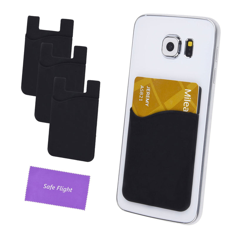 Credit Card/ID Card Holder - Can be attached to almost any Phone - Always carry your Essential Cards with your Phone - Silicone Material will keep its shape, cards will not fall out - 3M sticker 3x Black 3 Pieces