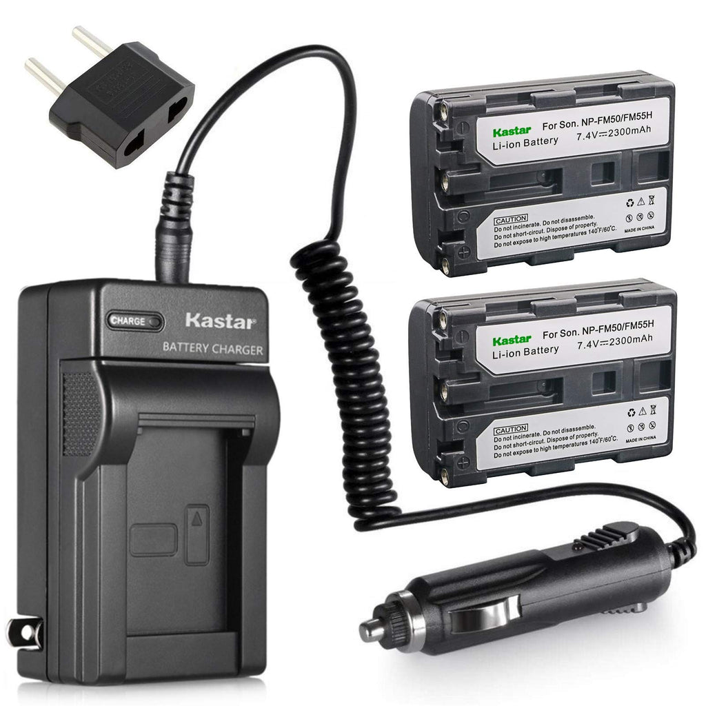 Kastar 2 X NP-FM50 InfoLithium Battery and Charger Kit for Select Sony M Type Equivalent Camcorder/Digital Camera