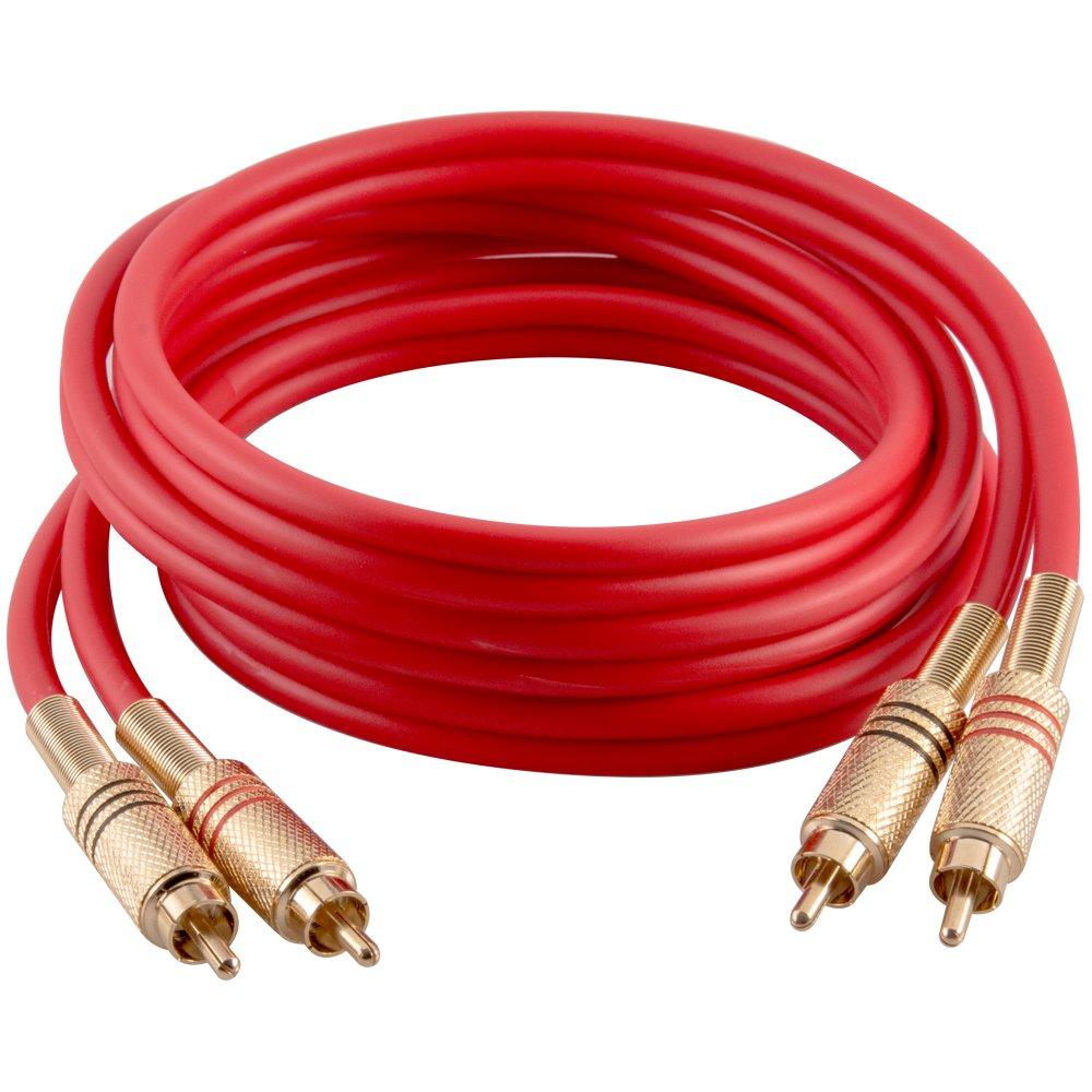 Seismic Audio Premium Red 6 Foot Dual RCA Male Audio Patch Cable (SAPRCA6-RD)