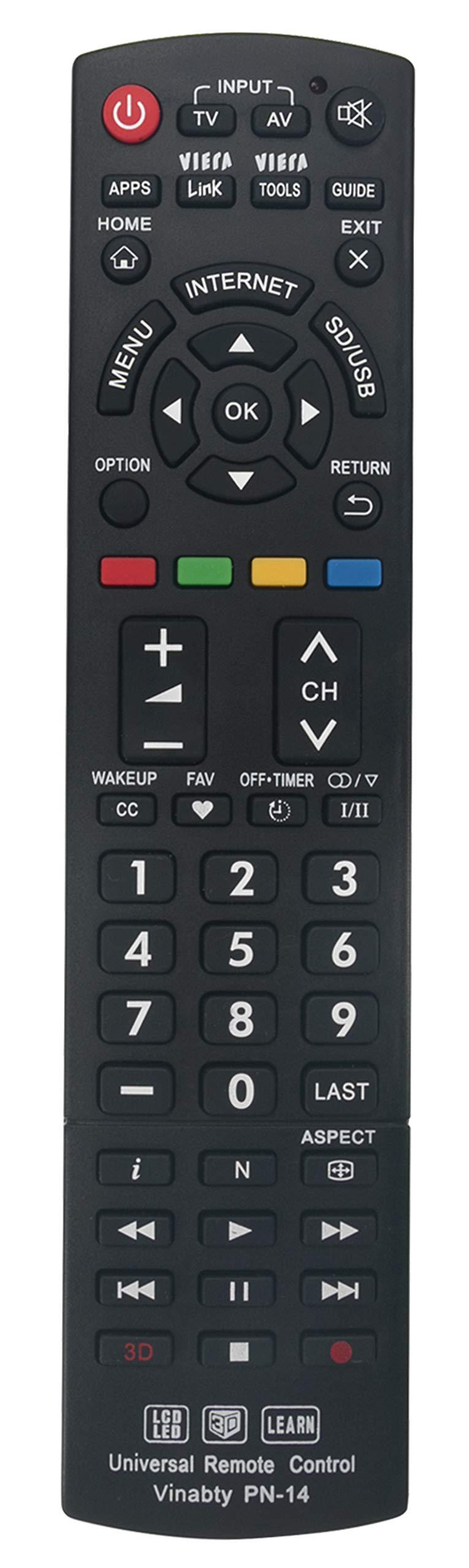 VINABTY New Replaced Remote fit for PANASONIC N2QAYB000486 N2QAYB000321 N2QAYB000485 N2QAYB000837 N2QAYB000926 N2QAYB000221 and Other 3D LCD LED HDTV TV