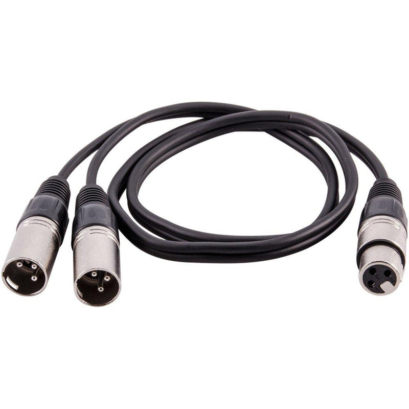 [AUSTRALIA] - Seismic Audio 3 Foot 1 Female to 2 XLR Male Y-Splitter Patch Cable-XLRM to 2-XLRF Cord (SA-Y16) 