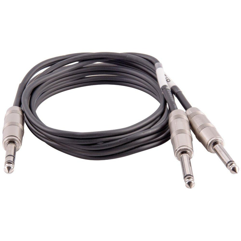 [AUSTRALIA] - Seismic Audio 6 Foot TRS Male to Dual 1/4 Inch TS Y Splitter Cable-Interface Cord (SA-Y86) 