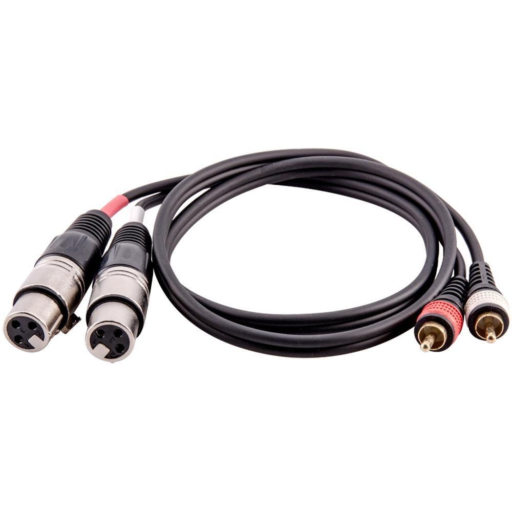 Seismic Audio 3 Foot 2 XLR Female to 2 Male Patch Cable XLRF to Dual RCA Audio Cord (SA-Y21)