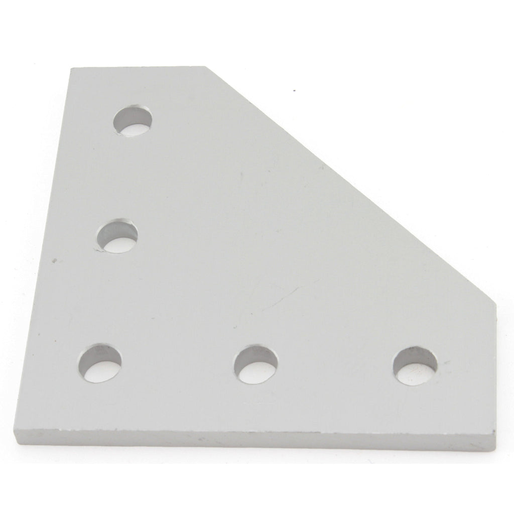 Aluminum 90 Degree L 5 Hole Joining Plate for 20mm Aluminum Extrusion (Pack of 10) 10 Pack