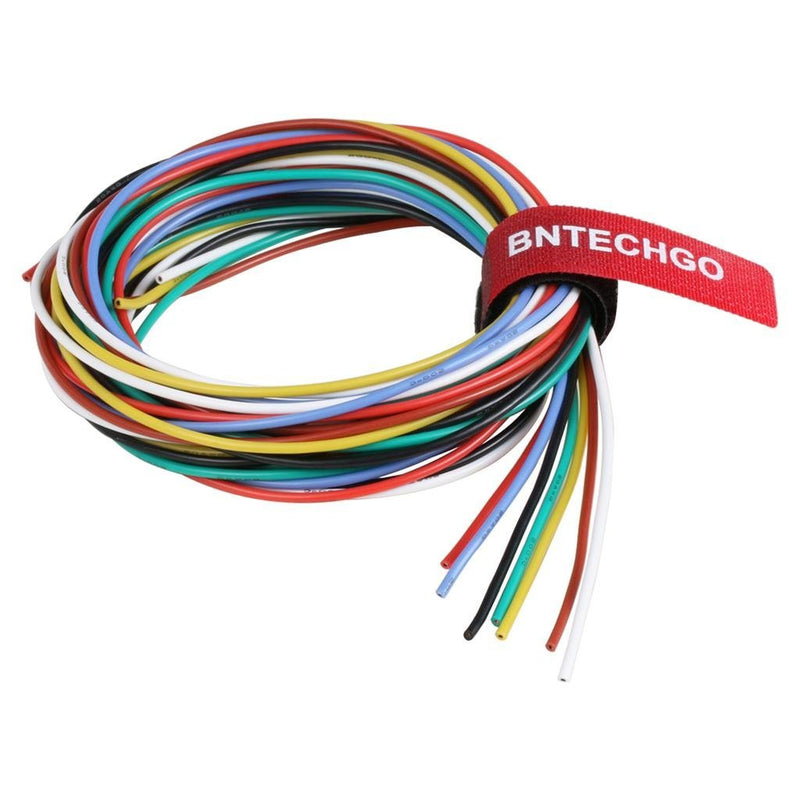 BNTECHGO 20 Gauge Silicone Wire Kit 7 Color Each 5 ft Flexible 20 AWG Stranded Tinned Copper Wire 20 silicone wire each color 5 ft silicone wire 7 colors
