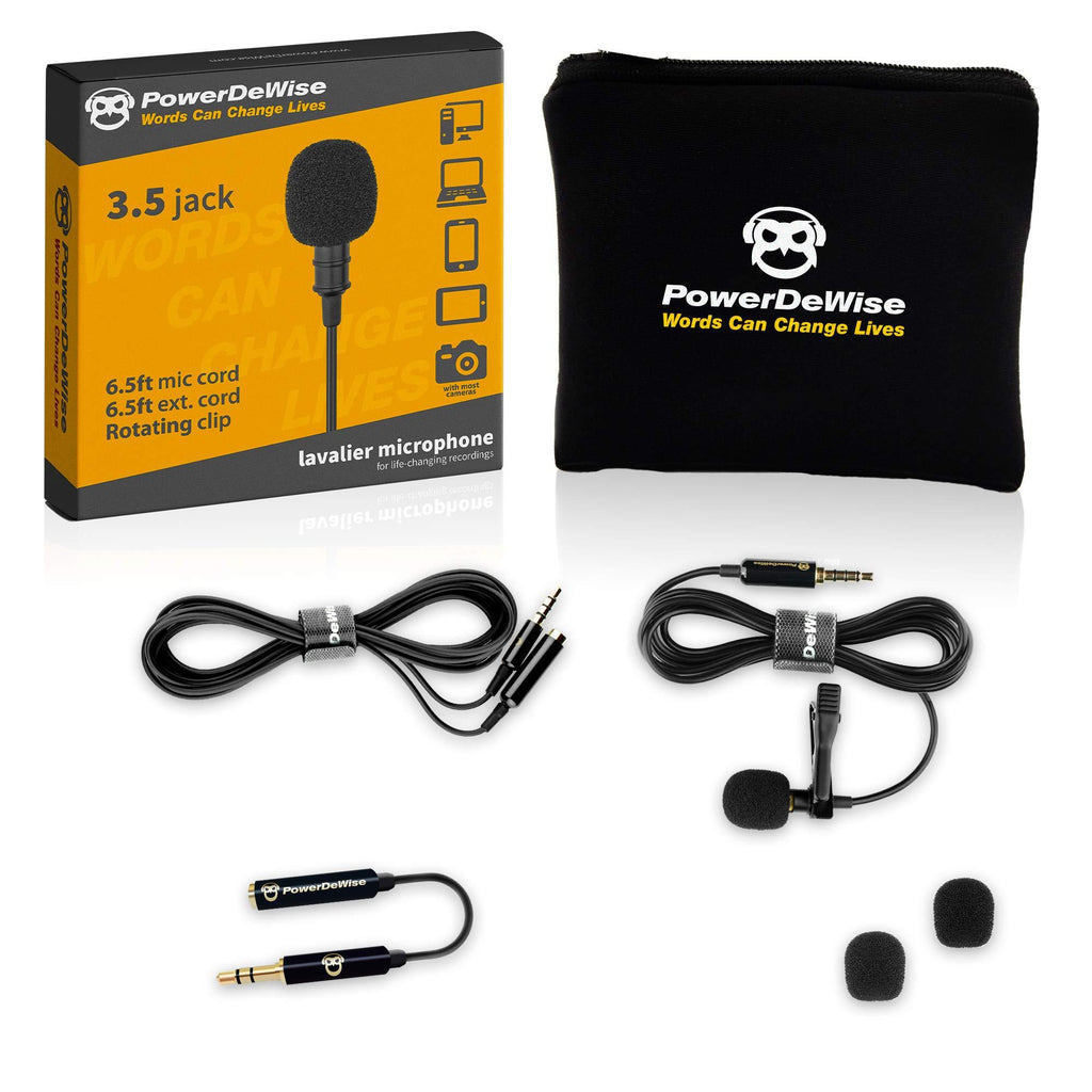 Professional Grade Lavalier Lapel Microphone Omnidirectional Mic with Easy Clip On System Perfect for Recording Youtube / Interview / Video Conference / Podcast / Voice Dictation / iPhone/ASMR
