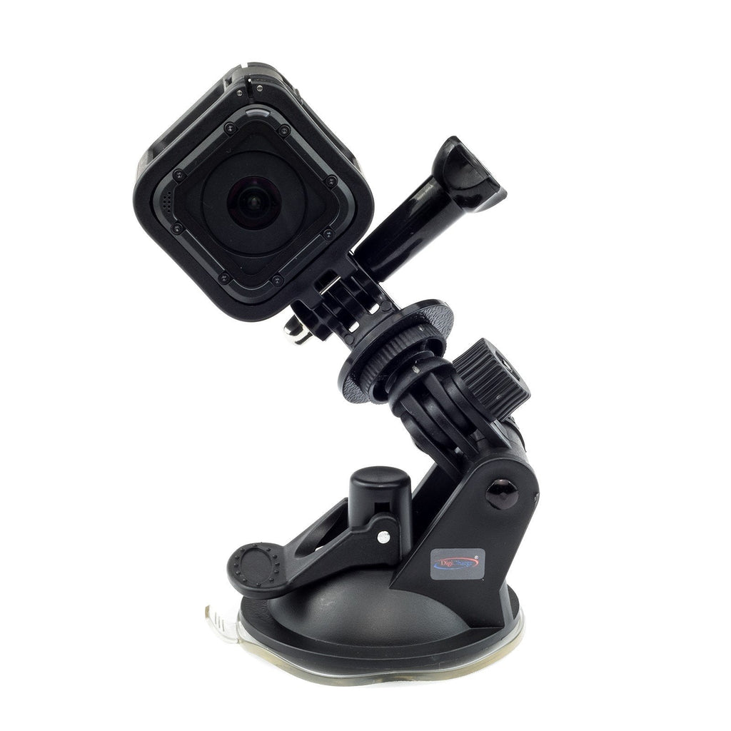 Digicharge Suction Cup Action Camera Car Mount Holder, Compatible with GoPro Max Hero9 Hero8 HERO 9 8 FUSION Session Akaso EK7000 Brave 5 4 Apeman EKEN Fitfort Crosstour Campark Davola Dragon Touch