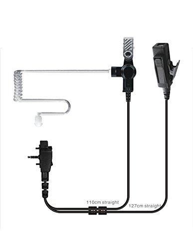 MaximalPower FBI Surveillance Headset Earpiece PTT Mic for VERTEX Radio w/ KEVLAR Enforcement BLACK