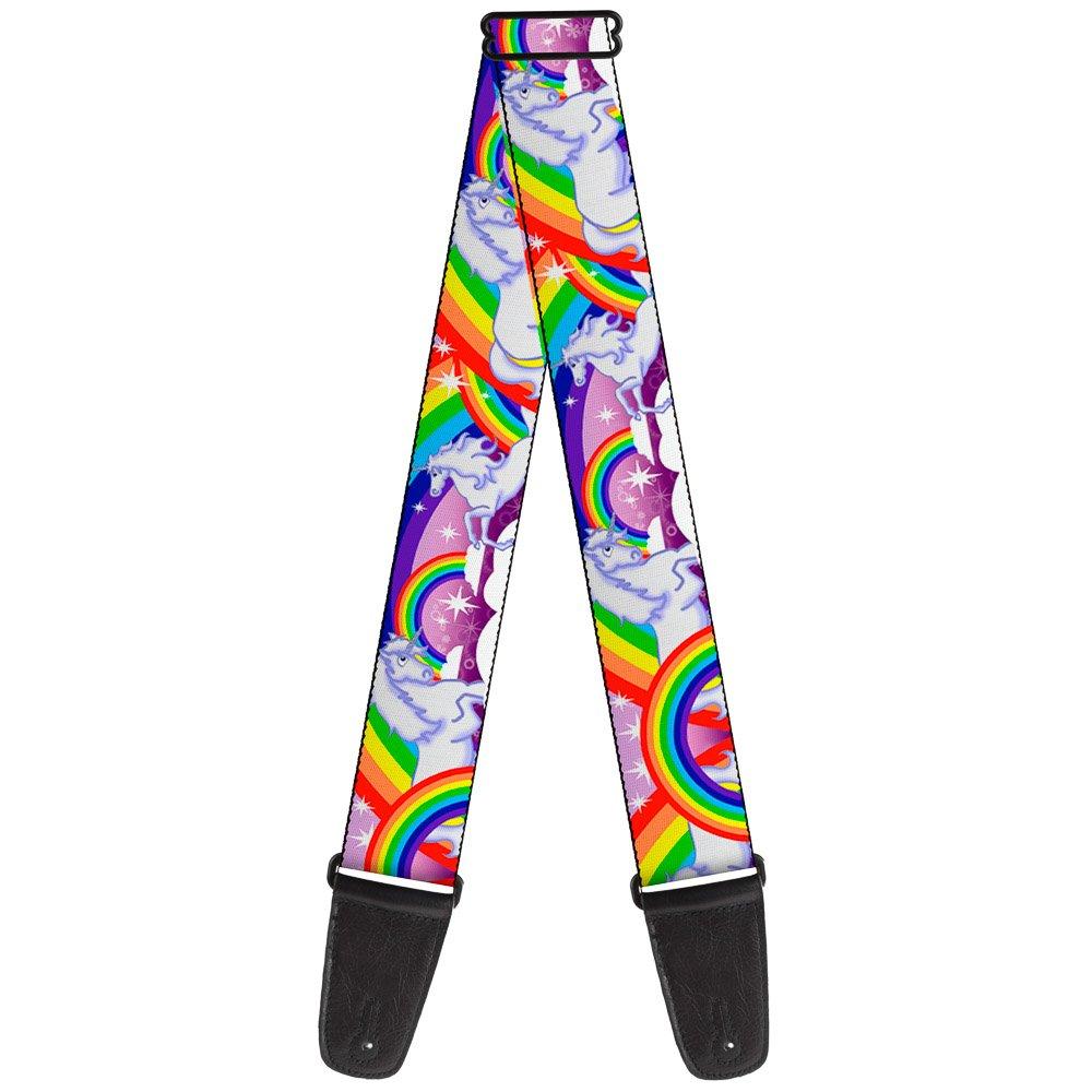 Buckle-Down Guitar Strap Unicorns In Rainbows Sparkles Purple 2 Inches Wide, 2" Wide - 29-54" Length