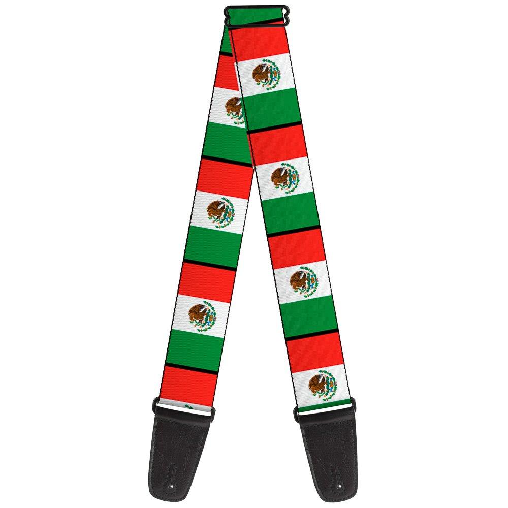 Guitar Strap Mexico Flags 2 Inches Wide