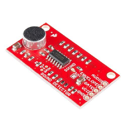 SparkFun Sound Detector Audio sensing breakout Three different outputs Audio Presence of sound Binary indication Amplitude Analog representation VCC: 3.5V to 5.5V Ideal voltage is 5V