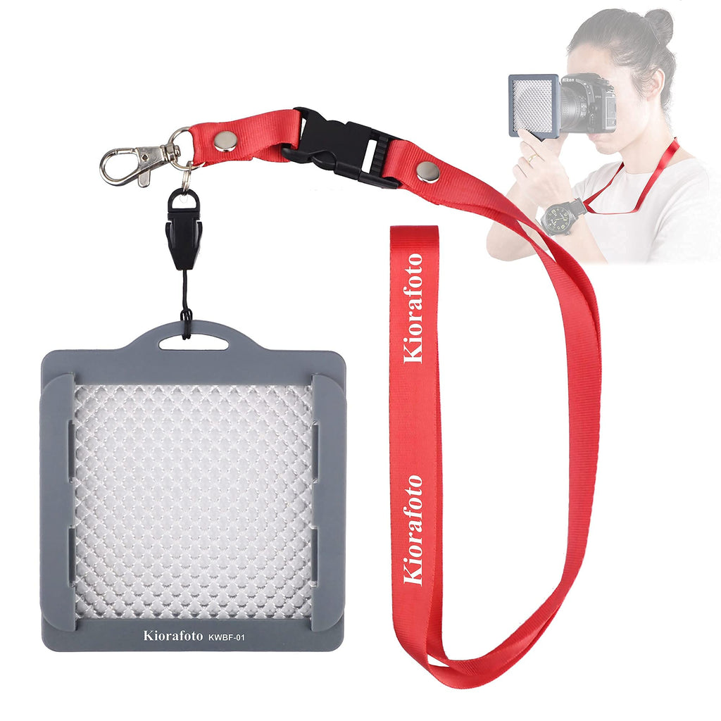 Kiorafoto 3"x3" Easy Carry Professional Camera White Balance Card Disc Grey Card Film Color Correction Filter Color Checker Temperature Calibration Tool with Neck Strap String for Lens up to 82mm