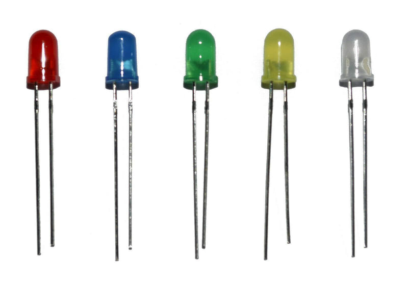 E-Projects - 5 mm Diffused LEDs, 5 Color Assorted (Pack of 125)