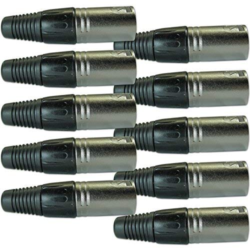 [AUSTRALIA] - 10 Pack: 3 Pin XLR Male Replacement Microphone Cable Mic Cord Connector 