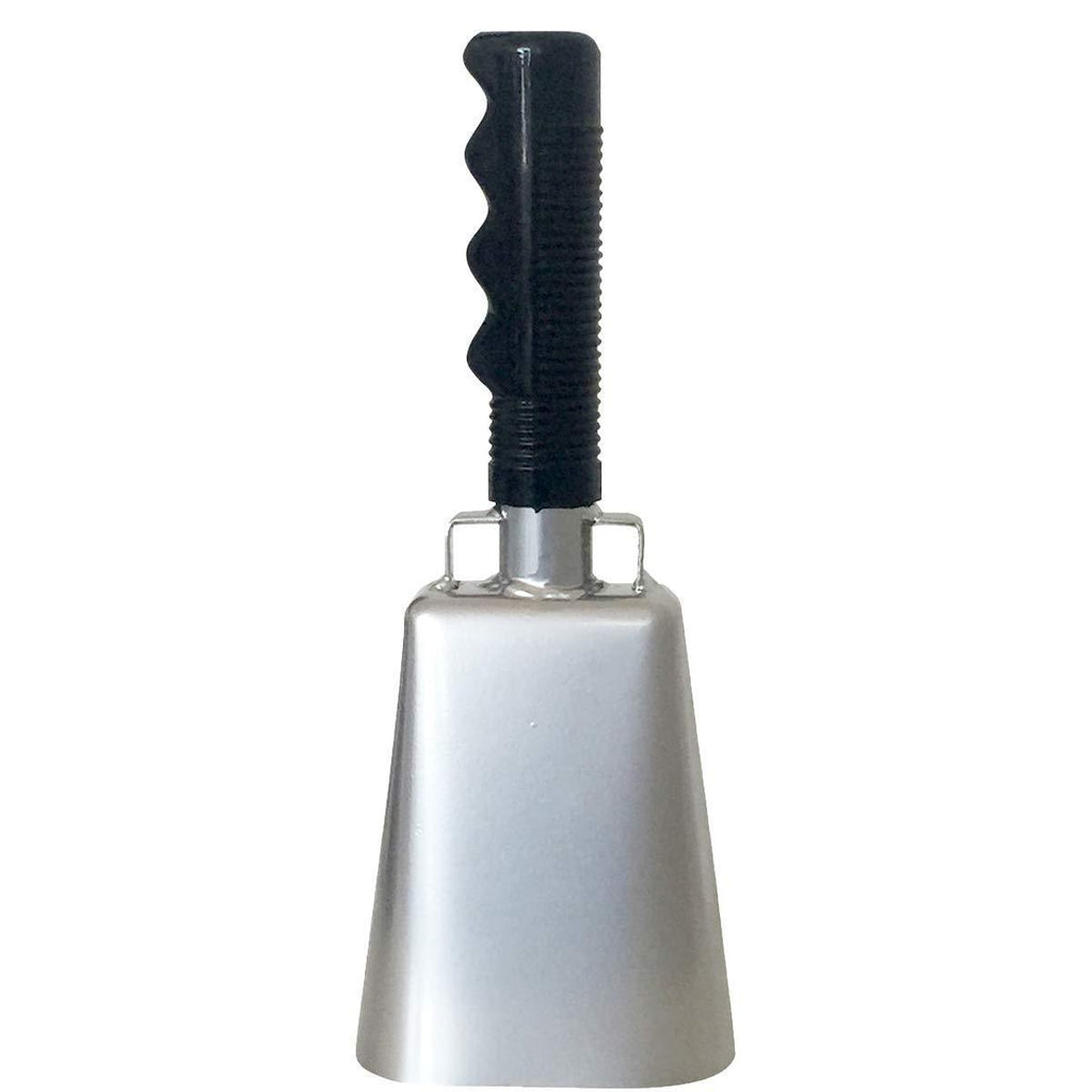 Katzco Cowbell with Stick Rubber Grip Handle and Built-in Clapper - 10 Inch Steel - Great for Weddings, Sport Events, Farms and Rodeos, Birthday Parties, Marching Bands, and Musical Events