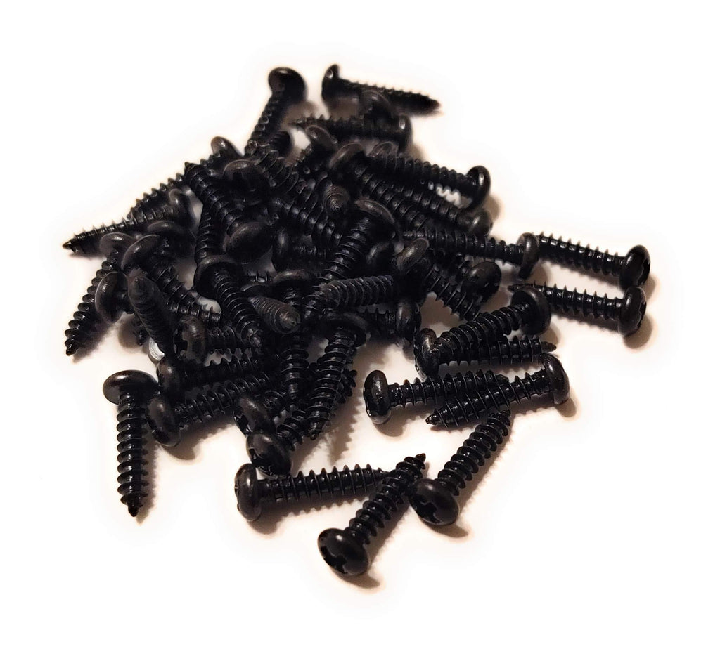 50 Pack Made in USA #2 x 3/8 inch Black Finish Phillips Tuner Screws for Guitar Machine Heads