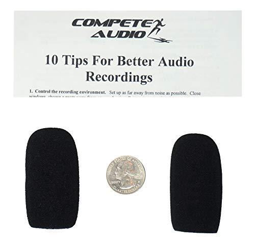[AUSTRALIA] - Compete Audio CA555 large microphone windscreens (Foam Microphone Covers) (2-pack) for use with mini-shotgun mics, larger headsets and desktop microphones 