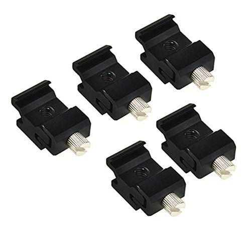 5 Pack Desmond Metal Cold Shoe Flash Adapter w 1/4 Mounting Hole