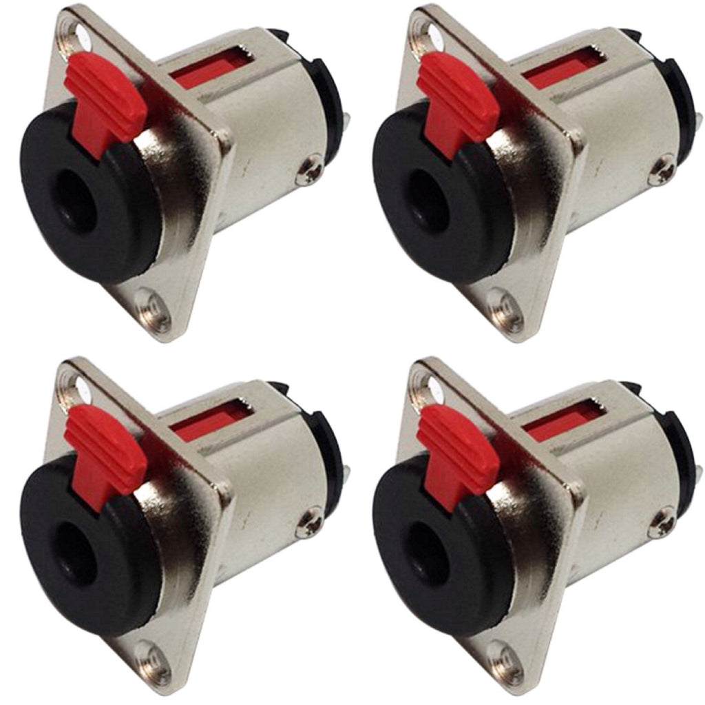 [AUSTRALIA] - CESS 6.35mm 1/4 Inch Female Stereo TRS Audio Socket Jack Connector Panel/Chassis Mount - 6.35mm Stereo Socket (4 Pack) 