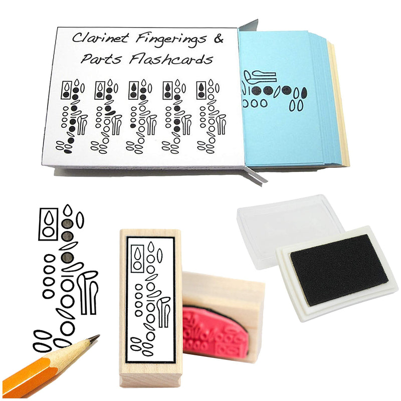 Clarinet Student Gift Pack (Flashcards, Fingering Rubber Stamp & Pad!)