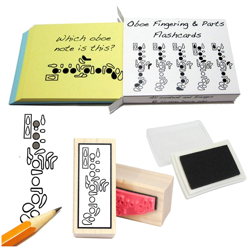 Oboe Student Gift Pack (Flashcards, Fingering Rubber Stamp & Pad!)