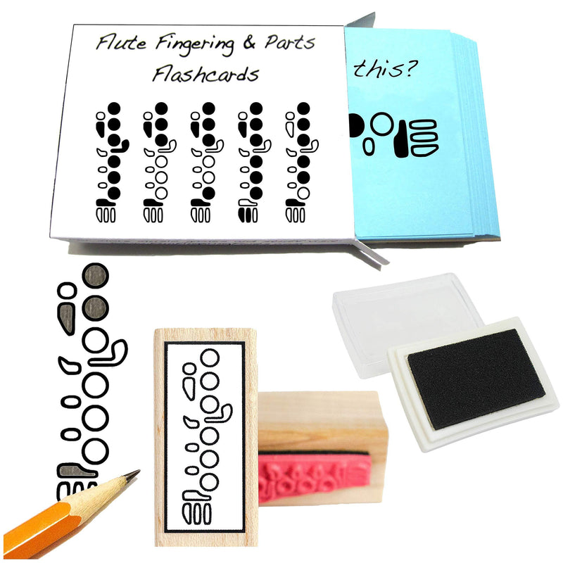 Flute Student Gift Pack (Flashcards, Fingering Rubber Stamp & Pad!) …