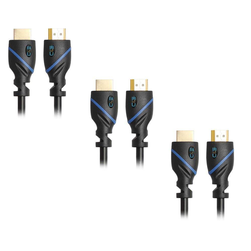 15ft (4.5M) High Speed HDMI Cable Male to Male with Ethernet Black (15 Feet/4.5 Meters) Supports 4K 30Hz, 3D, 1080p and Audio Return CNE570457 (3 Pack) 15ft 3 Pack HDMI Male-Male