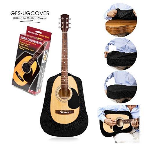 TENOR Ultimate Guitar Cover, Guitar Protector, Guitar Gig Bag, Protective Sleeve for Acoustic, Classical, Flamenco, Arch Top and Cutaway Guitars, Black Velvet Color. Tailor Hand Made.