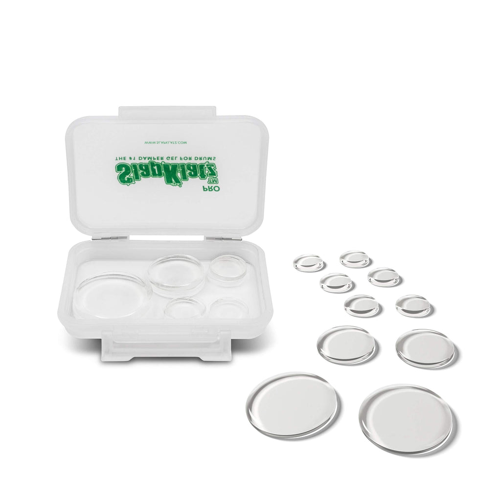 SlapKlatz PRO Drum Dampeners - Clear | 10 pcs | 3 Sizes | FREE case | Non-toxic