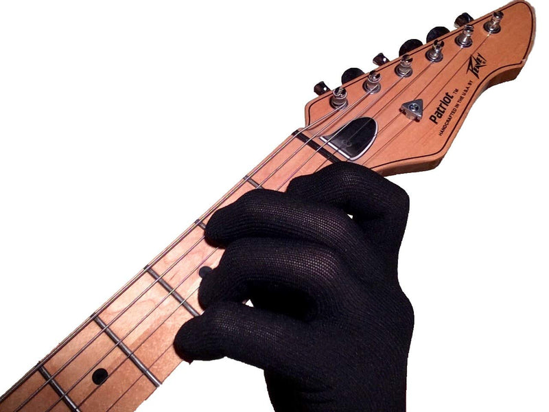 GUITAR GLOVE BASS GLOVE - 2 Gloves - Finger & Hand issues X-Small black
