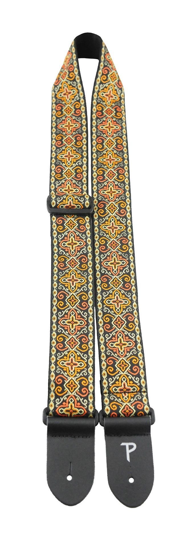 Perri’s Leathers Ltd Guitar Strap, 2" Vintage Jacquard Series Series, Adjustable Length, Various Colors, Made in Canada… (Orange Cross) Orange Cross