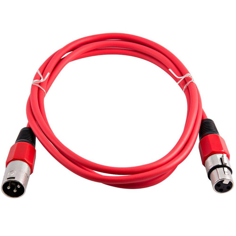 [AUSTRALIA] - Grindhouse Speakers - LEXLR-6Red - 6 Foot Red XLR Patch Cable - 6 Foot Microphone Cable Mic Cord 