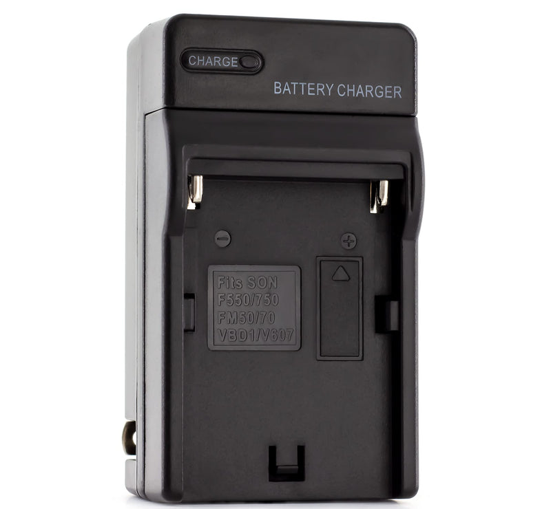 NP-FM50 Charger for Sony CCD-TRV308, CCD-TRV138, CCD-TRV328, DSLR-A350, DSLR-A100, DSLR-A200, DSR-PD170, DSR-PD150, HVR-Z5U, HVR-Z1U, MVC-CD400 and More with Foldable Plug Wall Charger