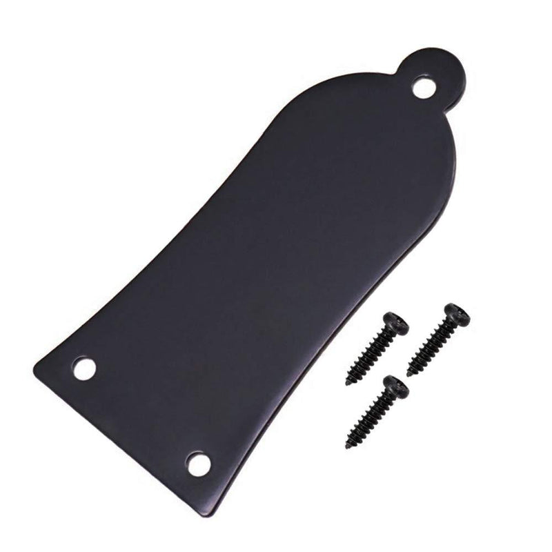 JD Chrome Plated Metal Guitar Truss Rod Cover Fit Epiphone Les Paul & SG Parts (Black) Black