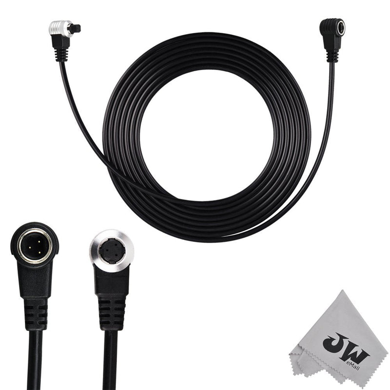JW CABLE-AF2AM N3 Remote Extension Cord Cable for Canon EOS 5DS R 1Ds 1D 5D 7D Mark II 1D 5D Mark III SLR Cameras to TC-80N3 RS-80N3 Replaces Canon ET-1000N3+JW Cleaning Cloth