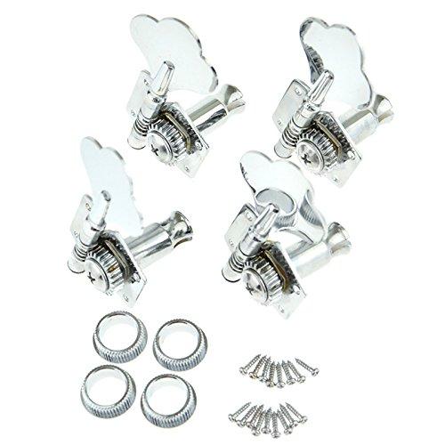 4 Right Hand Bass Guitar Tuning Pegs Bass Vintage Opened Machine Heads Chrome