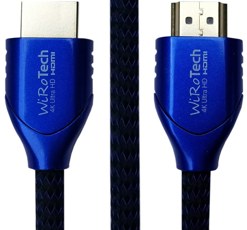 WiRoTech HDMI Cable 4K Ultra HD with Braided Cable, HDMI 2.0 18Gbps, Supports 4K 60Hz, Chroma 4 4 4, Dolby Vision, HDR10, ARC, HDCP2.2 (6 Feet, Blue) 6 Feet