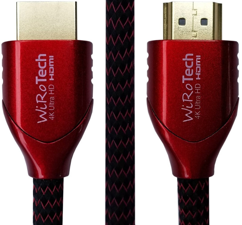 WiRoTech HDMI Cable 4K Ultra HD with Braided Cable, HDMI 2.0 18Gbps, Supports 4K 60Hz, Chroma 4 4 4, Dolby Vision, HDR10, ARC, HDCP2.2 (10 Feet, Red) 10 Feet