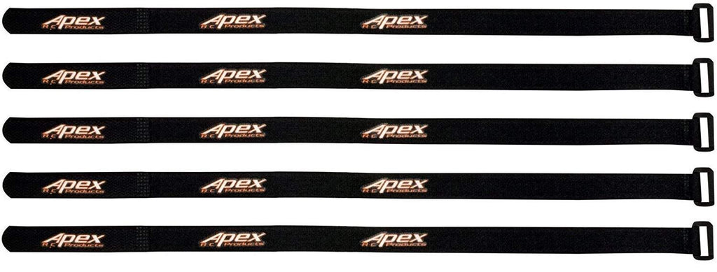 5 Pack 16mm x 400mm Straps Lipo Battery/Camera Straps - Apex RC Products #3042