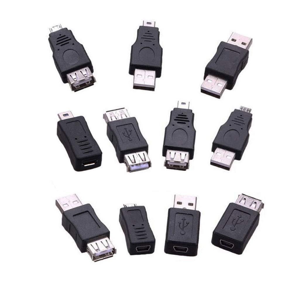RIJER 5 Pin OTG Adapter Converter USB Male to Female for Computer Tablet Pc Mobile Phone 11 Pack