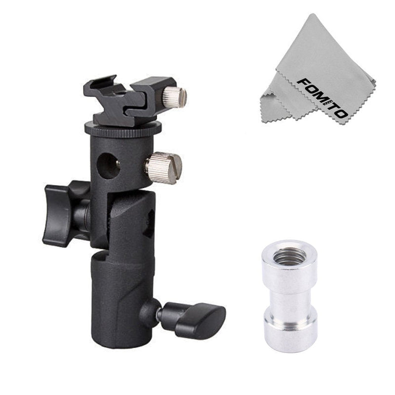 Fomito Metal Camera E Type Flash Shoe Umbrella Holder Mount Light Stand Bracket Swivel