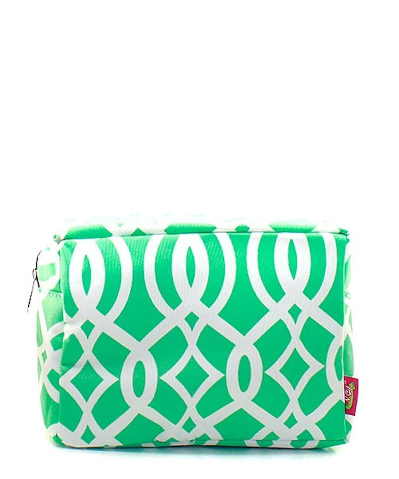 N. Gil Large Travel Cosmetic Pouch Bag (Vine Mint)