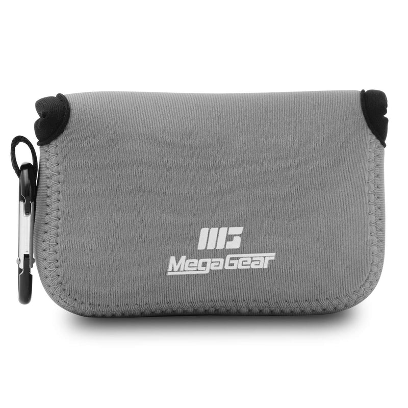 MegaGear ''Ultra Light'' Neoprene Camera Case, Bag with Carabiner for Fujifilm X70 Digital Camera (Grey) (MG713)