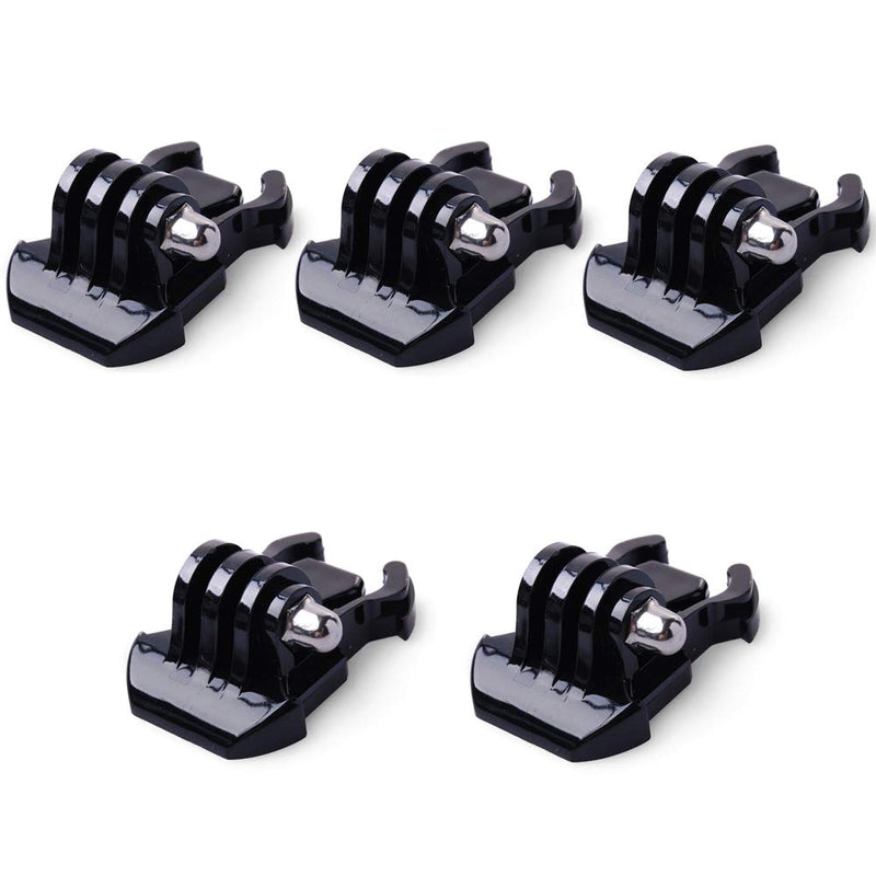 QKOO 5X Quick Release Buckle Clip Basic Base Mount for GoPro Hero 10, 9, 8, 7, 6, 5, 4, Session, 3+, 3, 2, 1, GoPro MAX, Hero (2018), Fusion, DJI Osmo Action, AKASO, SJCAM, Xiaomi Yi Action Cameras