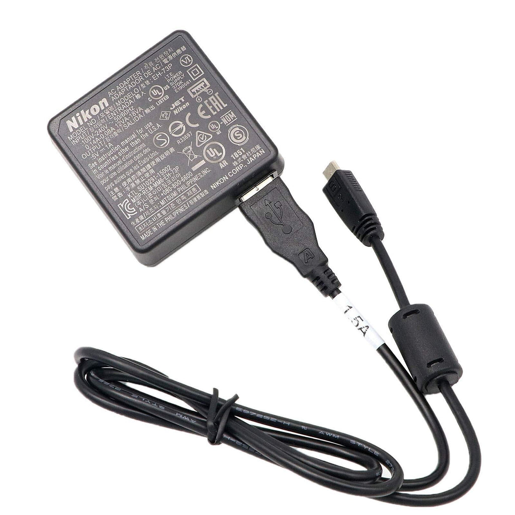 Nikon EH-73P Charging AC Power Adapter for Select Nikon DL and COOLPIX Cameras (Requires UC-E21 USB Cable)